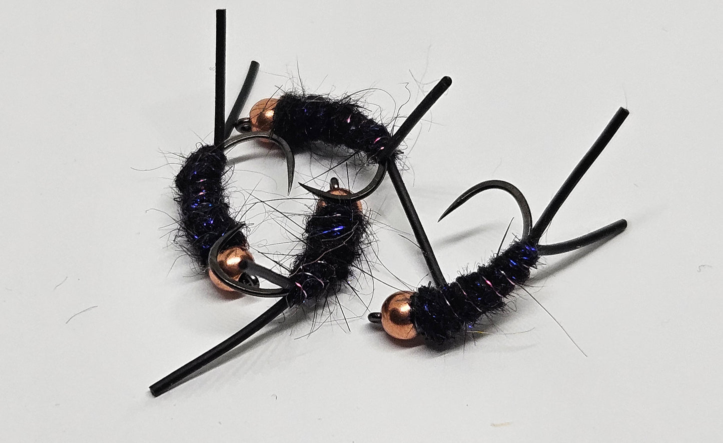 Black rubber leg pupa with copper head #10